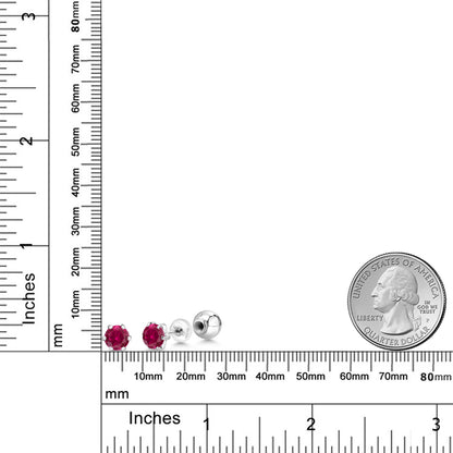 2カラット  シンセティック ルビー ピアス   プラチナ Pt900  7月 誕生石