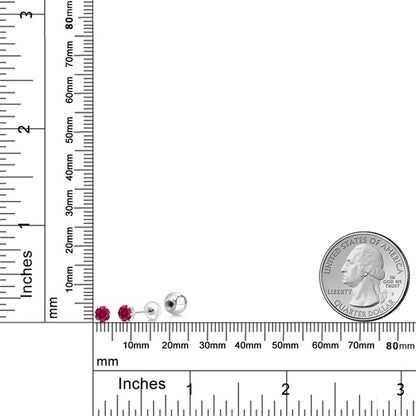 0.5カラット シンセティック ルビー ピアス プラチナ Pt900 7月 誕生石