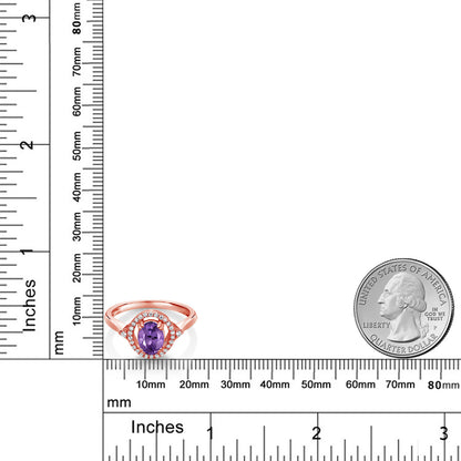 1.09カラット 天然 アメジスト リング 指輪 シルバー925 18金 ピンクゴールド 加工 2月 誕生石