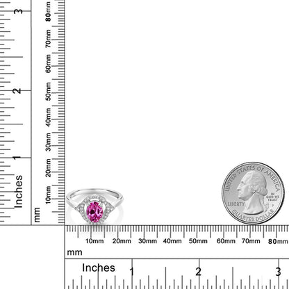 1.24カラット  シンセティック ピンクサファイア リング 指輪   シルバー925  9月 誕生石