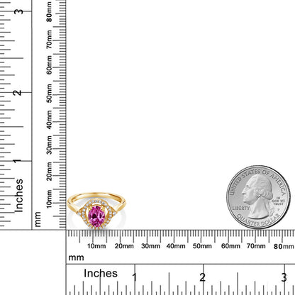 1.24カラット  シンセティック ピンクサファイア リング 指輪   シルバー925 18金 イエローゴールド 加工  9月 誕生石
