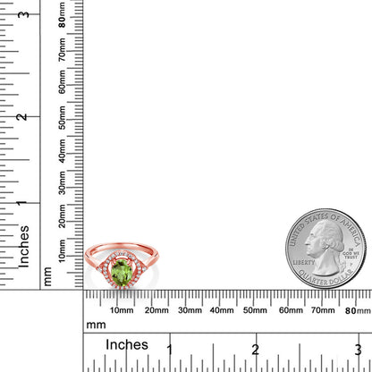 1.24カラット 天然石 ペリドット リング 指輪 シルバー925 18金 ピンクゴールド 加工 8月 誕生石