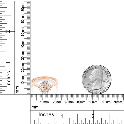 0.89カラット  天然 モルガナイト リング 指輪  シンセティック ホワイトサファイア 10金 ピンクゴールド K10  4月 誕生石