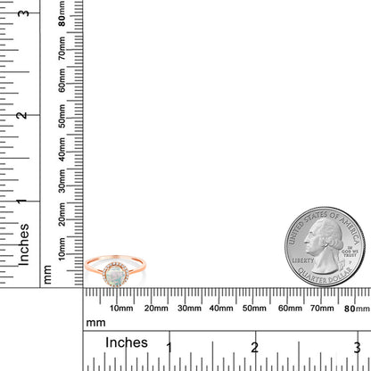 1.22カラット シミュレイテッド ホワイトオパール リング 指輪 天然 ダイヤモンド 10金 ピンクゴールド K10 10月 誕生石