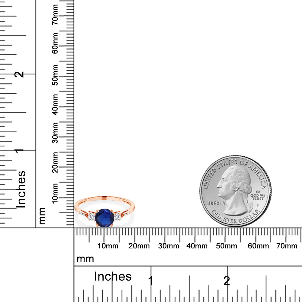 0.89カラット  シンセティック サファイア 指輪 リング  シンセティック ホワイトサファイア 10金 ピンクゴールド K10 9月 誕生石