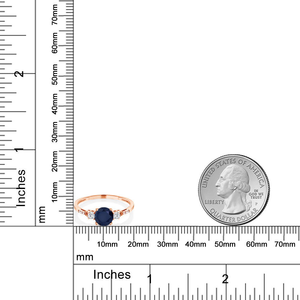 1.14カラット  天然 サファイア リング 指輪  シンセティック ホワイトサファイア 10金 ピンクゴールド K10  9月 誕生石