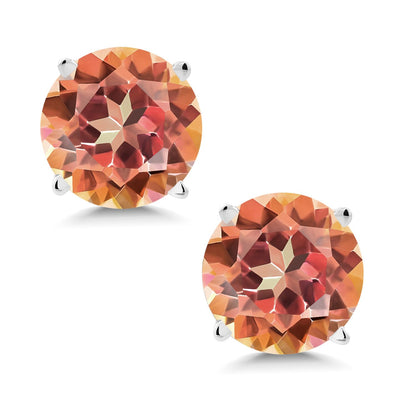 2カラット 天然石 エクスタシーミスティックトパーズ ピアス 14金 ホワイトゴールド K14 11月 誕生石