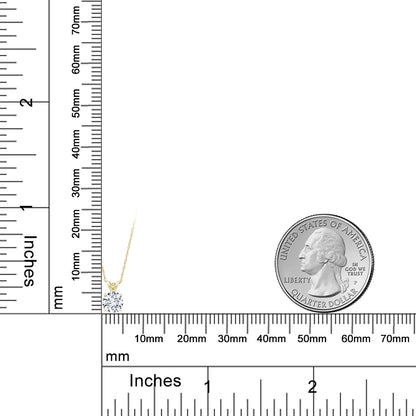 0.5カラット ラボグロウンダイヤモンド ネックレス 14金 イエローゴールド K14 G - H カラー VS2 - SI1 クラリティ
