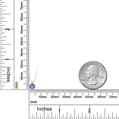 0.46カラット 天然石 タンザナイト ネックレス 14金 イエローゴールド K14 12月 誕生石