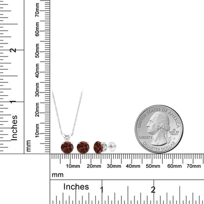 1.65カラット  天然 ガーネット ネックレス ピアス セット   14金 ホワイトゴールド K14  1月 誕生石