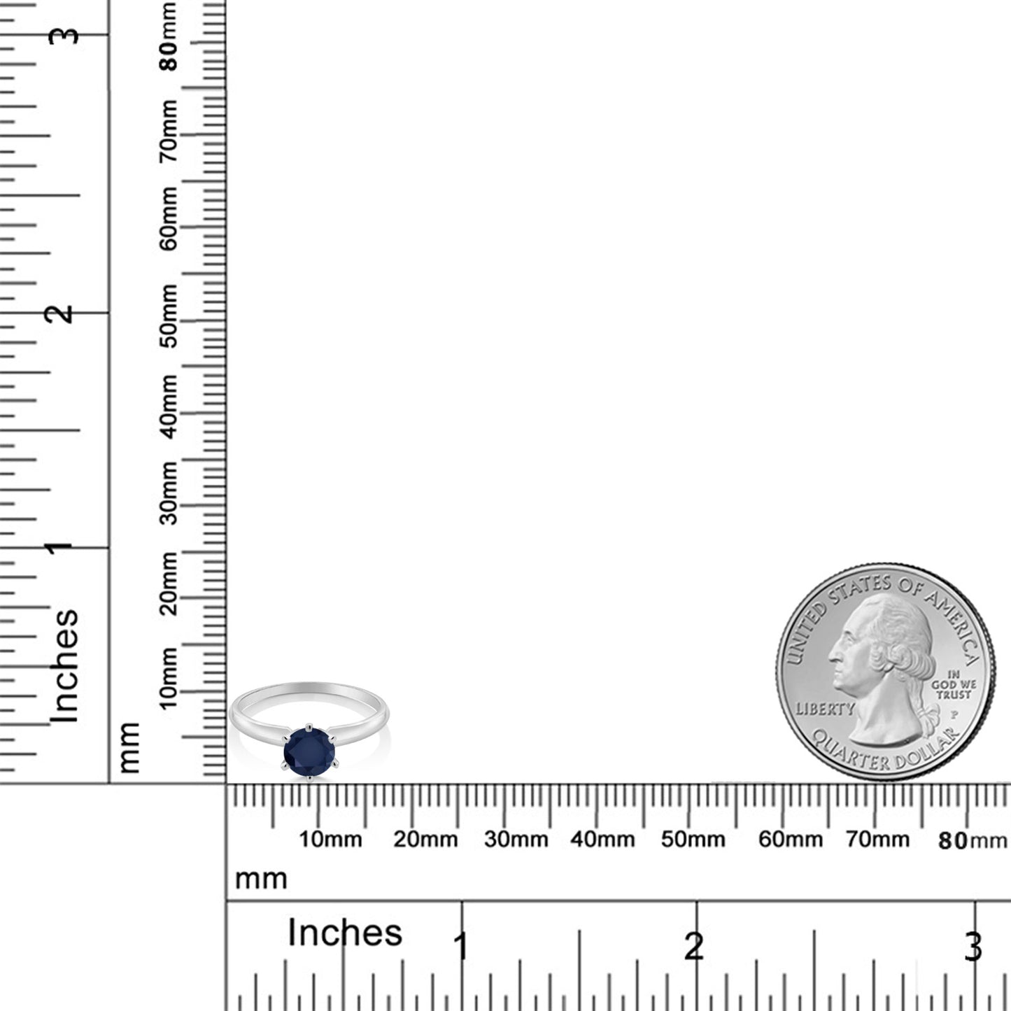 0.6カラット  天然 サファイア リング 指輪   18金 ホワイトゴールド K18  9月 誕生石
