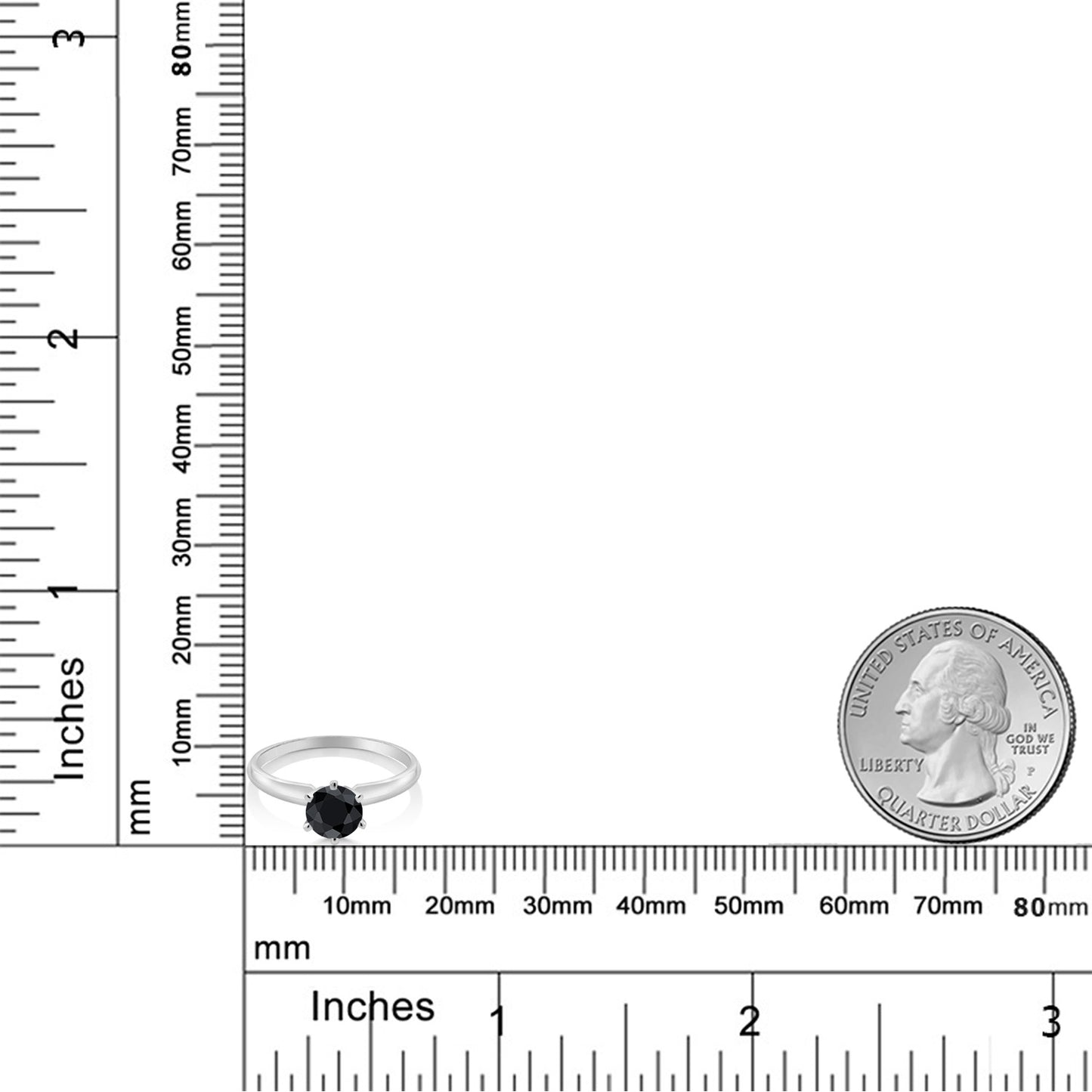 0.69カラット  天然 ブラックサファイア リング 指輪   18金 ホワイトゴールド K18  9月 誕生石