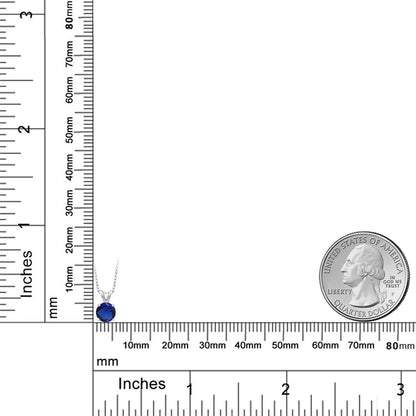 0.6カラット シンセティック サファイア ネックレス シルバー925 9月 誕生石