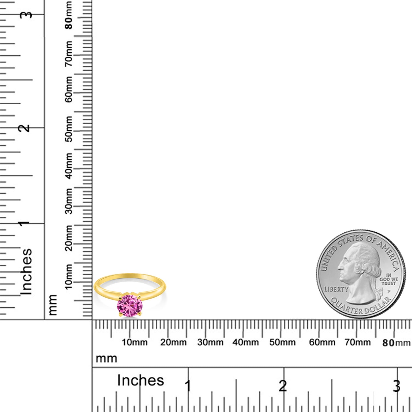 1カラット  シンセティック ピンクサファイア リング 指輪   14金 イエローゴールド K14  9月 誕生石