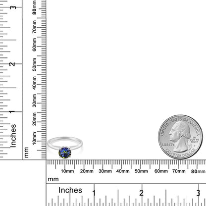 1カラット  天然石 ミスティックトパーズ  リング 指輪   14金 ホワイトゴールド K14  11月 誕生石