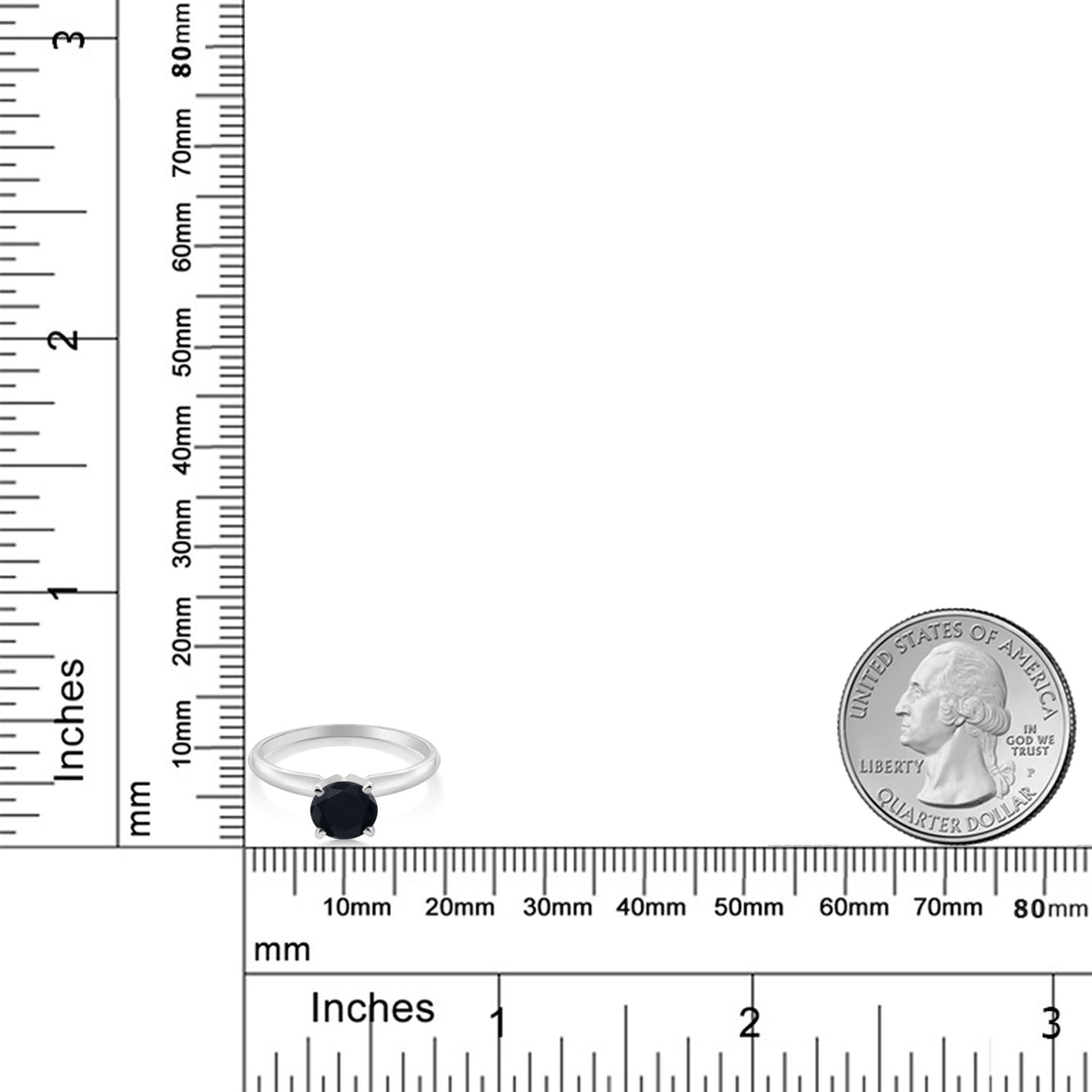 0.8カラット  天然 オニキス リング 指輪   14金 ホワイトゴールド K14  8月 誕生石