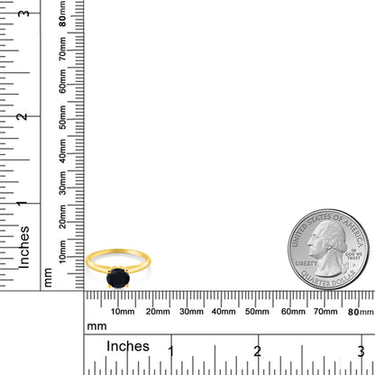 0.8カラット  天然 オニキス リング 指輪   14金 イエローゴールド K14  8月 誕生石
