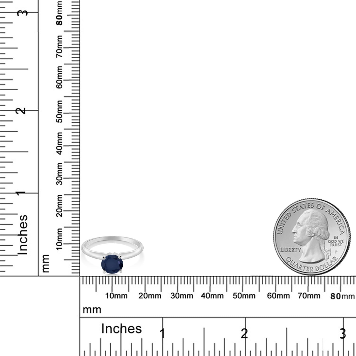 1.1カラット  天然 サファイア リング 指輪   14金 ホワイトゴールド K14  9月 誕生石