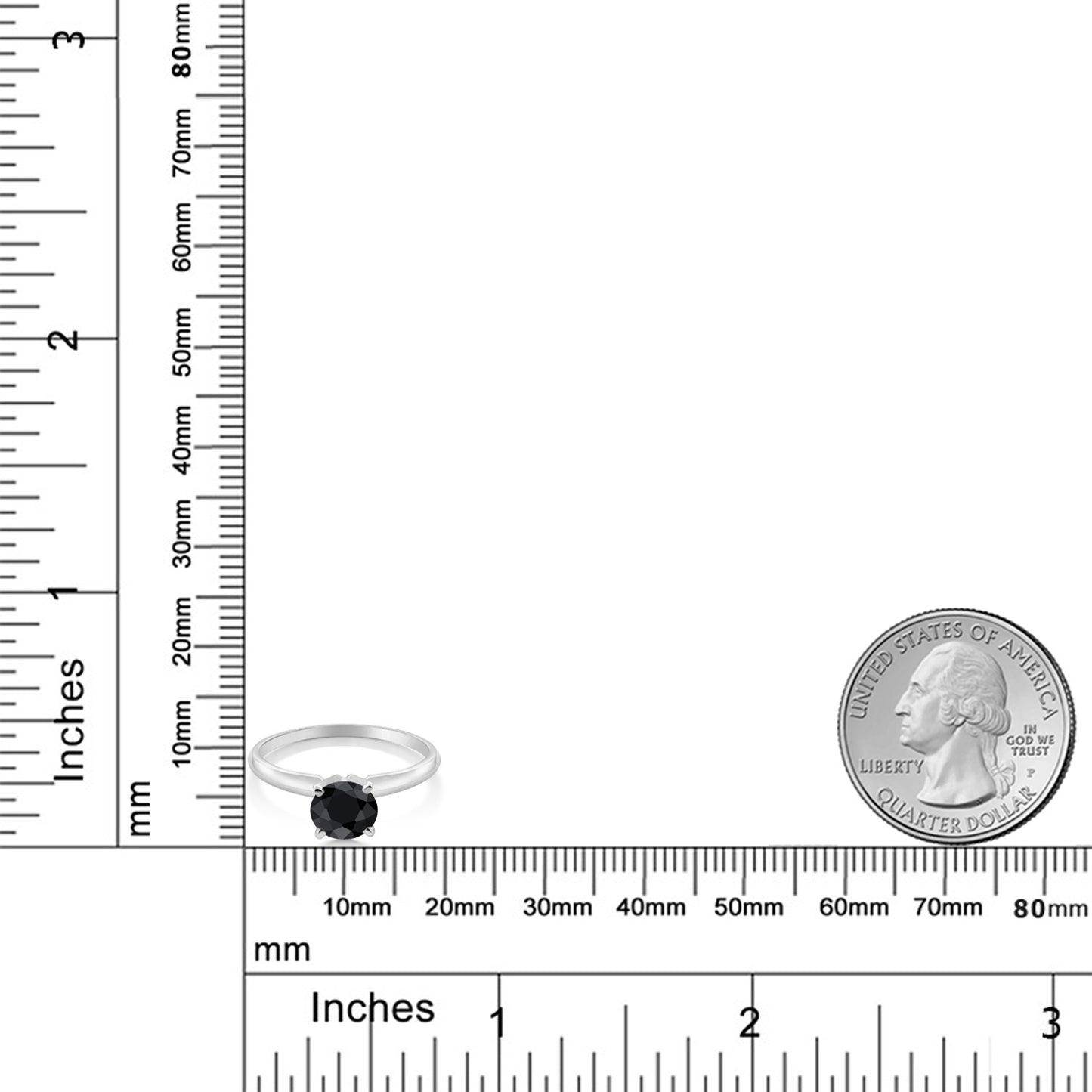 1.15カラット  天然 ブラックサファイア リング 指輪   14金 ホワイトゴールド K14  9月 誕生石