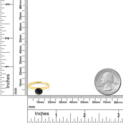 1.15カラット  天然 ブラックサファイア リング 指輪   14金 イエローゴールド K14  9月 誕生石