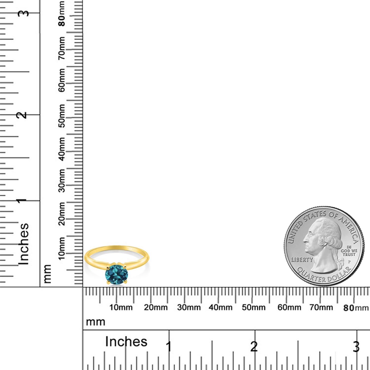 1.1カラット  天然 ロンドンブルートパーズ リング 指輪   14金 イエローゴールド K14  11月 誕生石