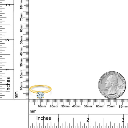 1カラット  天然 スカイブルートパーズ リング 指輪   14金 イエローゴールド K14  11月 誕生石
