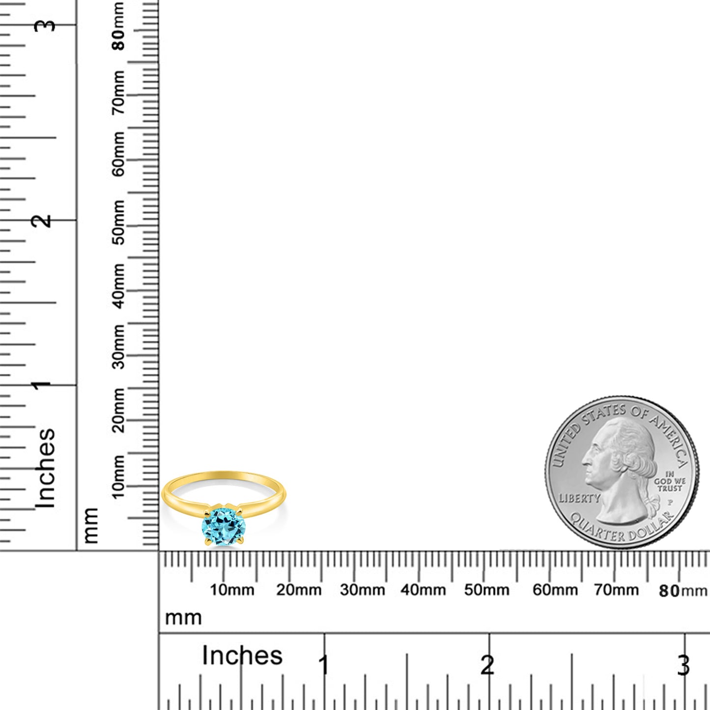 1カラット  天然 スイスブルートパーズ リング 指輪   14金 イエローゴールド K14  11月 誕生石
