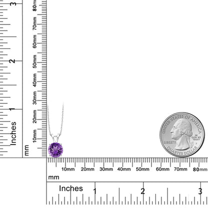 1.7カラット 天然 アメジスト ネックレス 14金 ホワイトゴールド K14 2月 誕生石