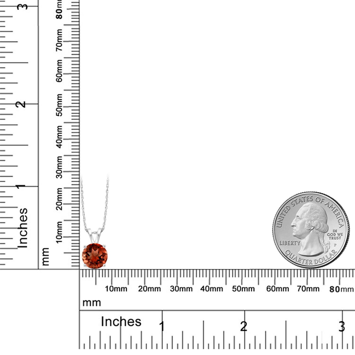 2.5カラット 天然 ガーネット ネックレス 14金 ホワイトゴールド K14 1月 誕生石