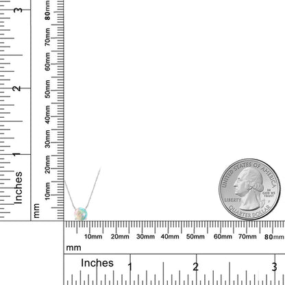 0.5カラット  シミュレイテッド ホワイトオパール ネックレス   18金 ホワイトゴールド K18  10月 誕生石