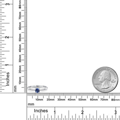 0.25カラット  シンセティック サファイア リング 指輪   14金 ホワイトゴールド K14  9月 誕生石