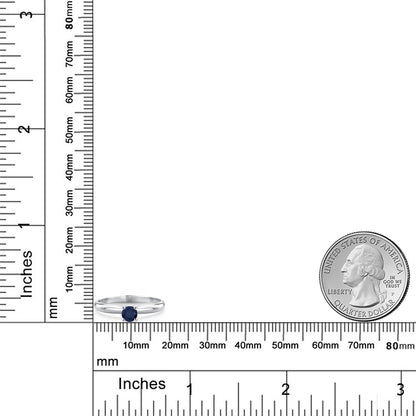 0.35カラット  天然 サファイア リング 指輪   14金 ホワイトゴールド K14  9月 誕生石