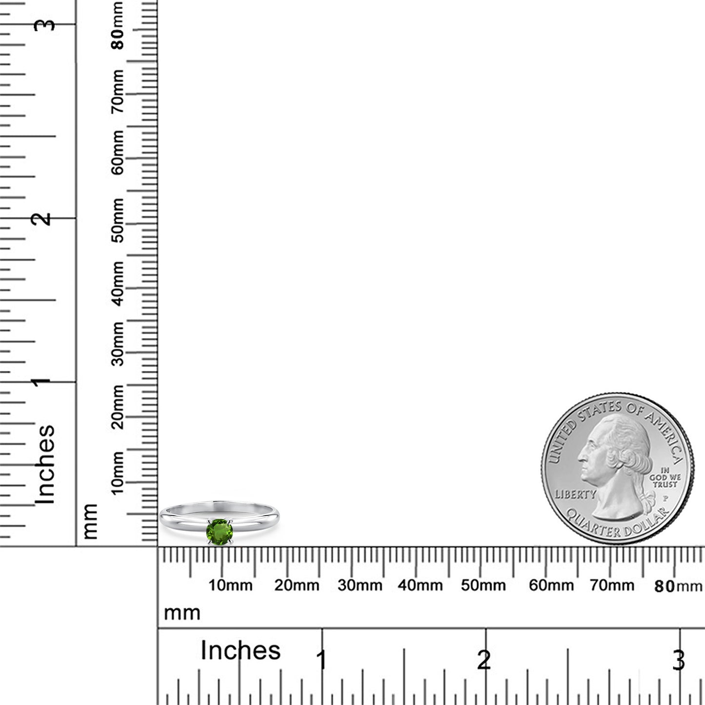 0.25カラット  天然 グリーントルマリン リング 指輪   14金 ホワイトゴールド K14  10月 誕生石