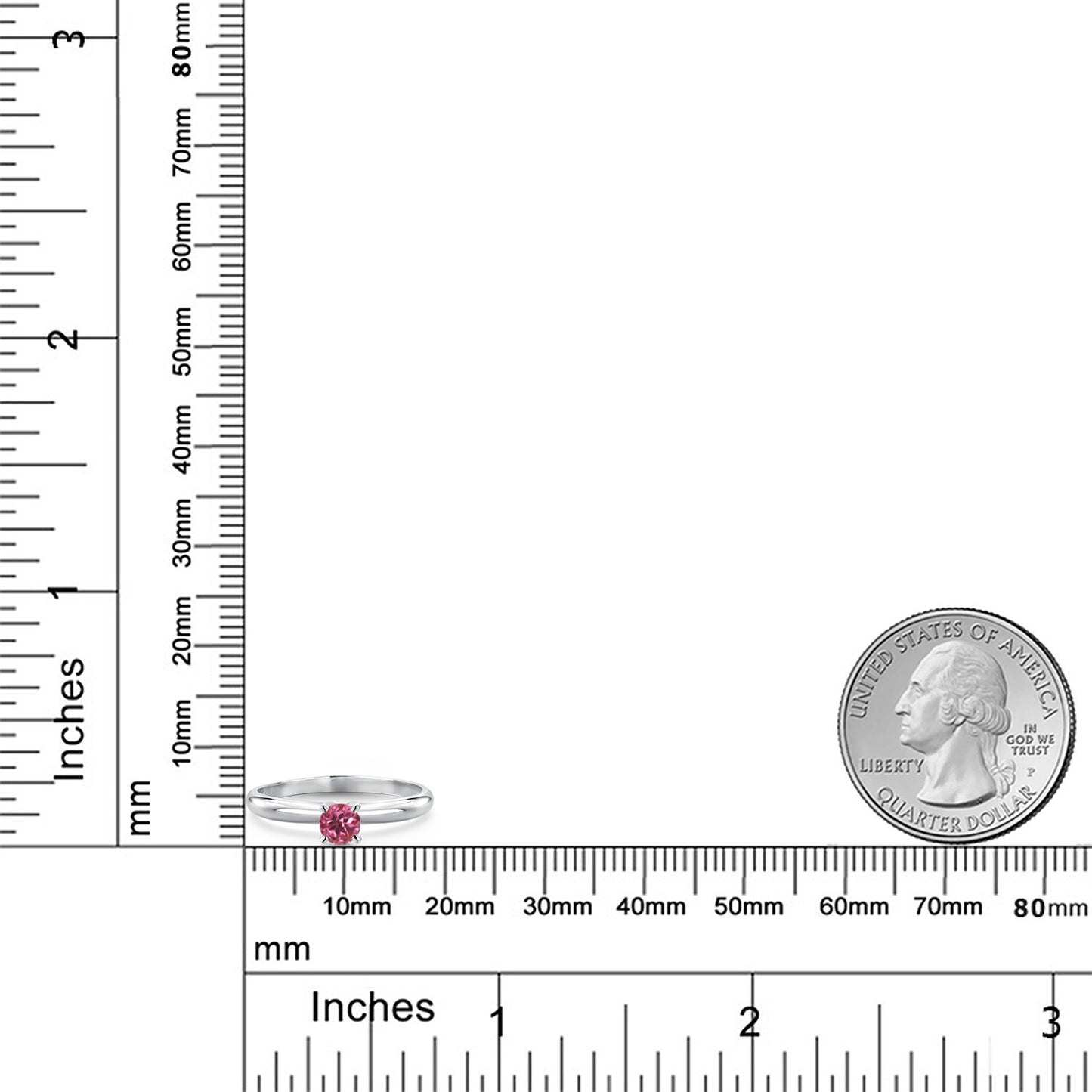 0.25カラット  天然 ピンクトルマリン リング 指輪   14金 ホワイトゴールド K14  10月 誕生石
