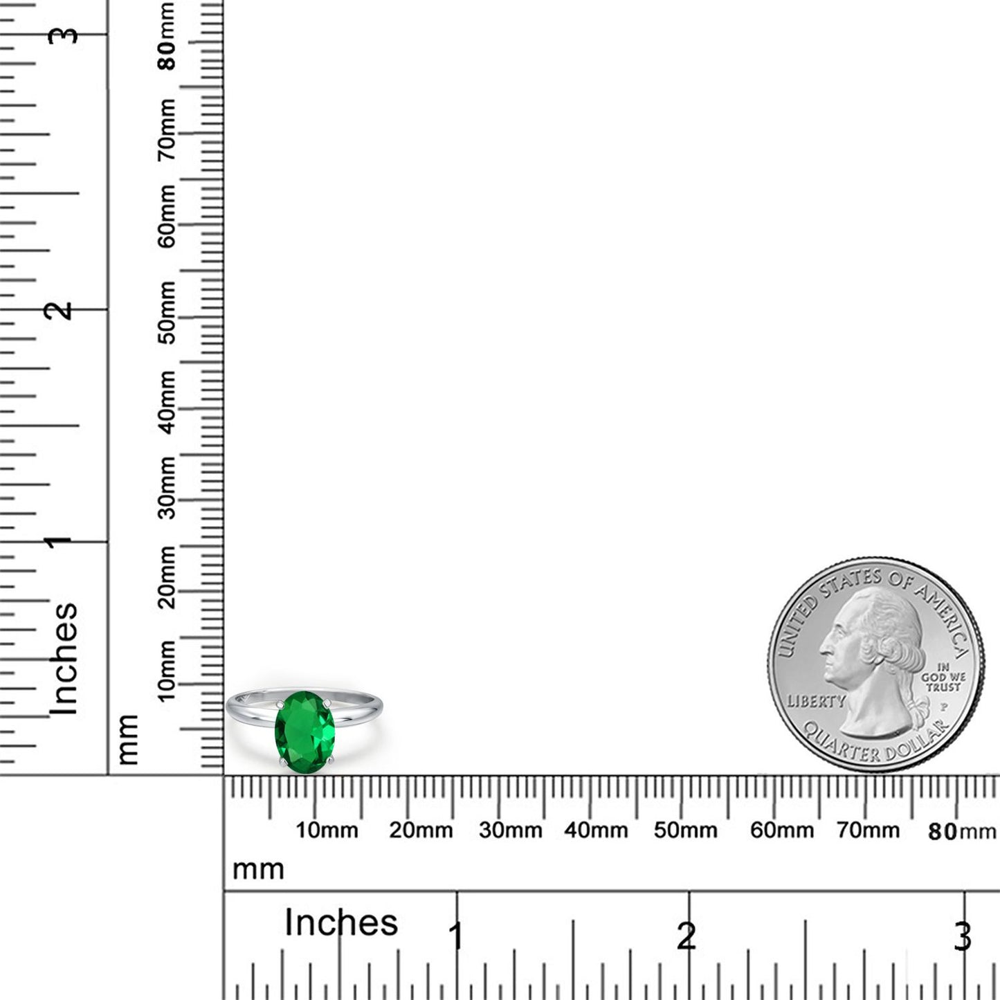 1.5カラット  ナノエメラルド リング 指輪   14金 ホワイトゴールド K14  5月 誕生石