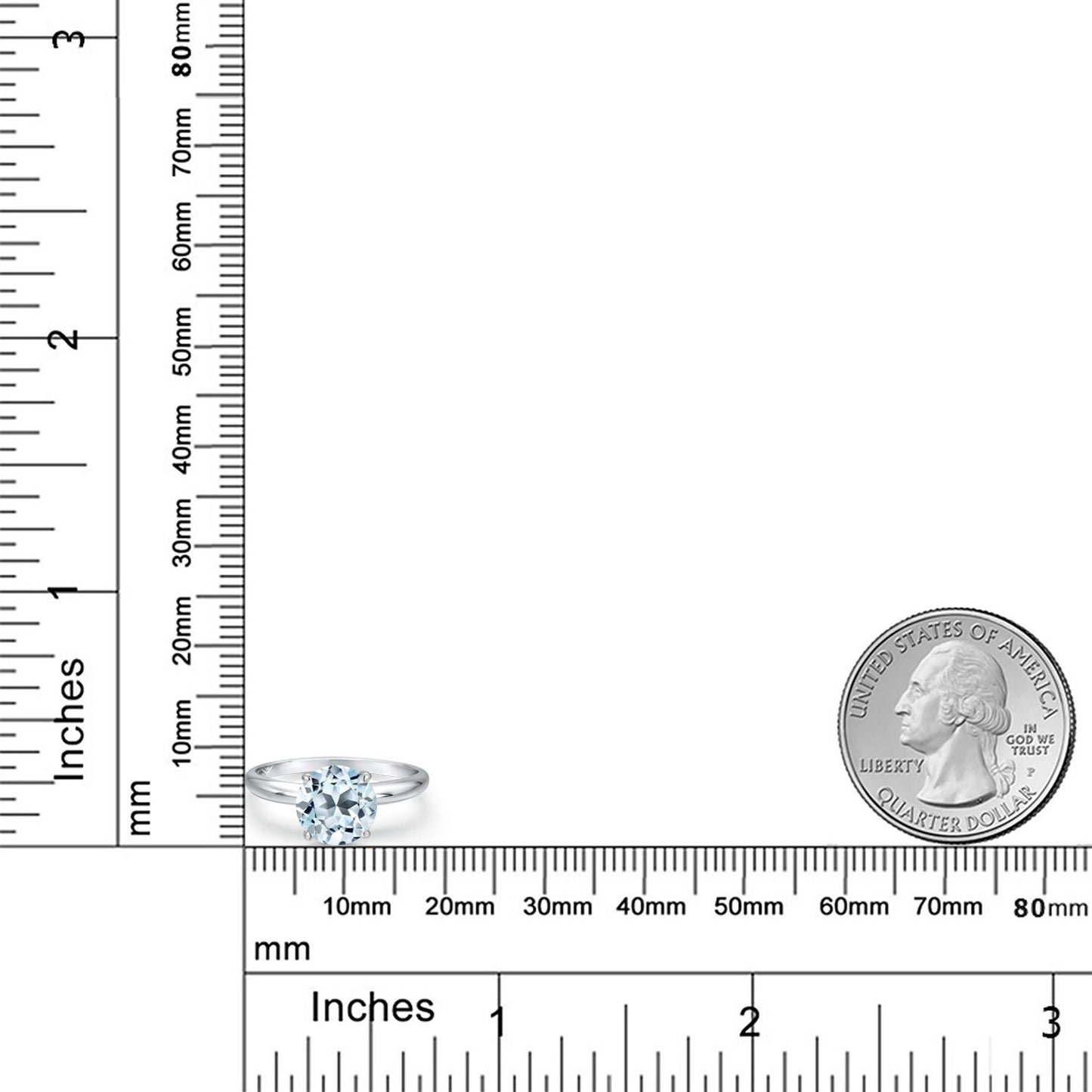 2.5カラット  天然 スカイブルートパーズ リング 指輪   14金 ホワイトゴールド K14  11月 誕生石