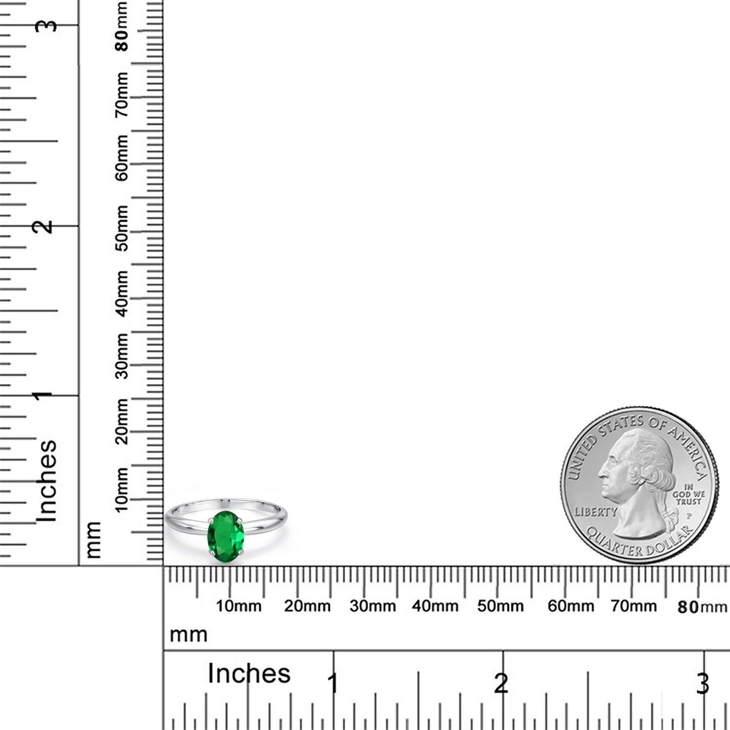 0.6カラット  ナノエメラルド リング 指輪   14金 ホワイトゴールド K14  5月 誕生石