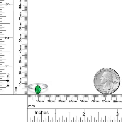 0.6カラット  ナノエメラルド リング 指輪   14金 ホワイトゴールド K14  5月 誕生石