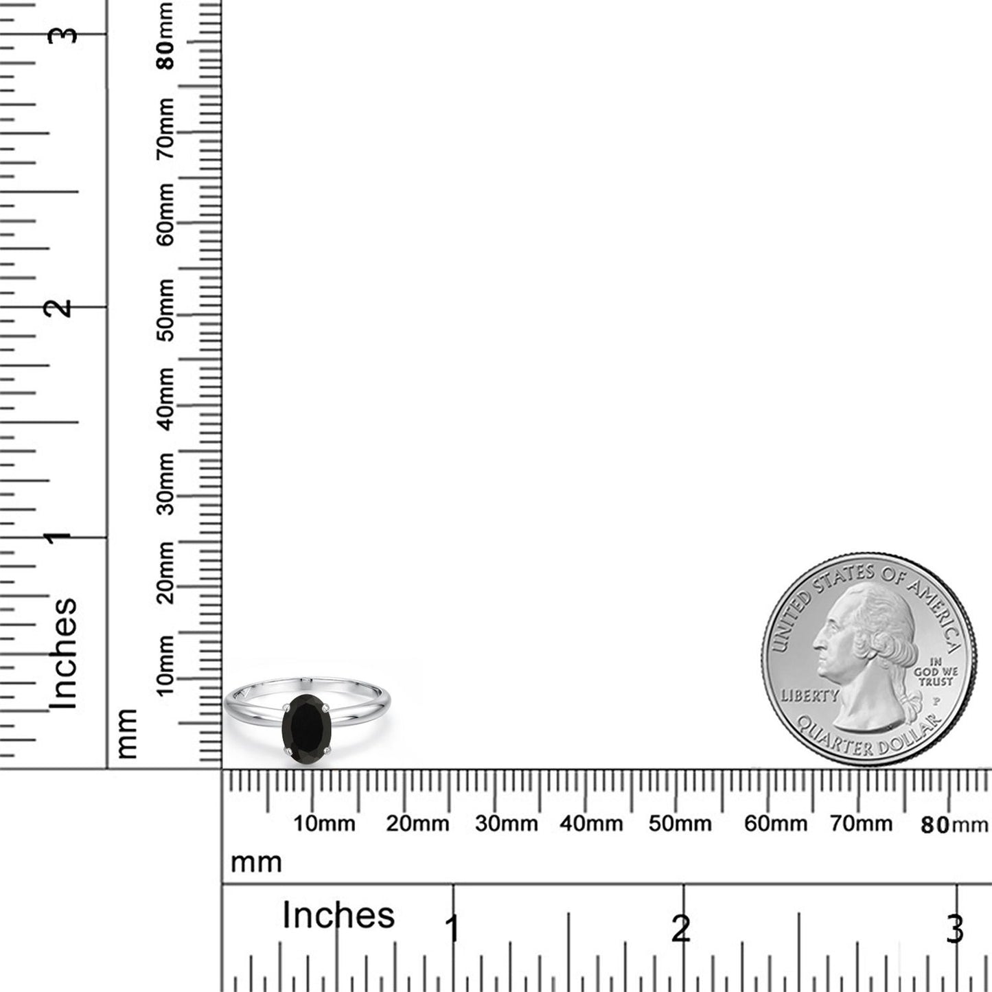 0.7カラット  天然 オニキス リング 指輪   14金 ホワイトゴールド K14  8月 誕生石