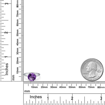 2.1カラット 天然 アメジスト リング 指輪 14金 ホワイトゴールド K14 2月 誕生石