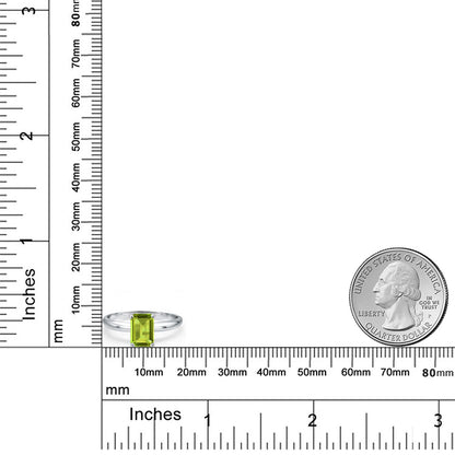 1.6カラット 天然石 ペリドット リング 指輪 14金 ホワイトゴールド K14 8月 誕生石