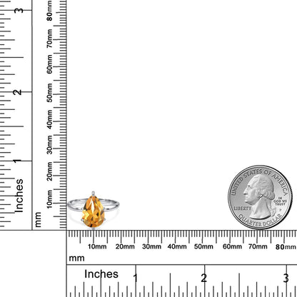 2.89カラット 天然 シトリン リング 指輪 14金 ホワイトゴールド K14 11月 誕生石