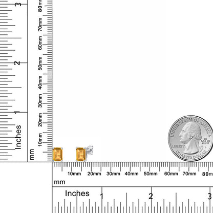 1.74カラット 天然 シトリン ピアス 14金 ホワイトゴールド K14 11月 誕生石