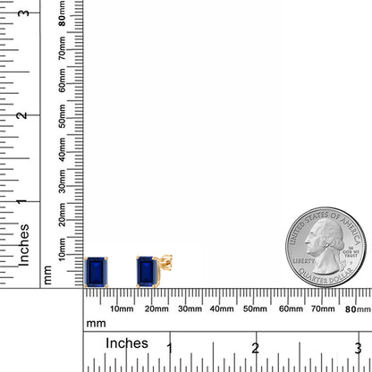 5.4カラット シンセティック サファイア ピアス 14金 イエローゴールド K14 9月 誕生石
