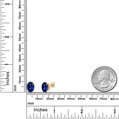 4.6カラット シンセティック サファイア ピアス 14金 イエローゴールド K14 9月 誕生石