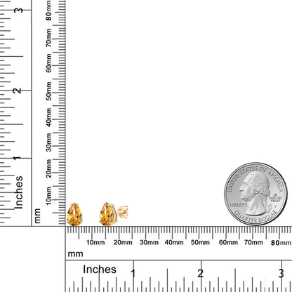 2.14カラット 天然 シトリン ピアス 14金 イエローゴールド K14 11月 誕生石