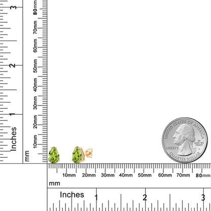 2.6カラット 天然石 ペリドット ピアス 14金 イエローゴールド K14 8月 誕生石