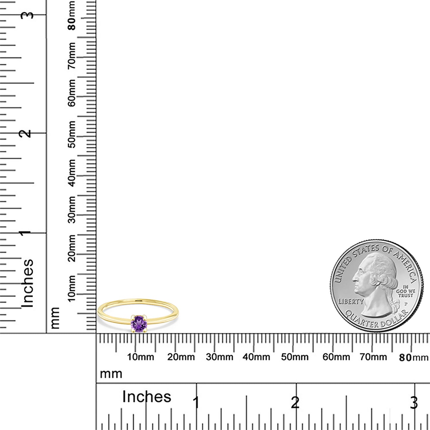 0.15カラット  天然 アメジスト リング 指輪   10金 イエローゴールド K10  2月 誕生石