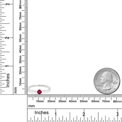 0.22カラット  天然 ルビー リング 指輪   10金 ホワイトゴールド K10  7月 誕生石
