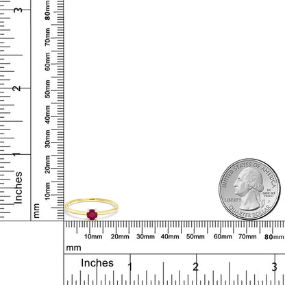 0.22カラット  天然 ルビー リング 指輪   10金 イエローゴールド K10  7月 誕生石